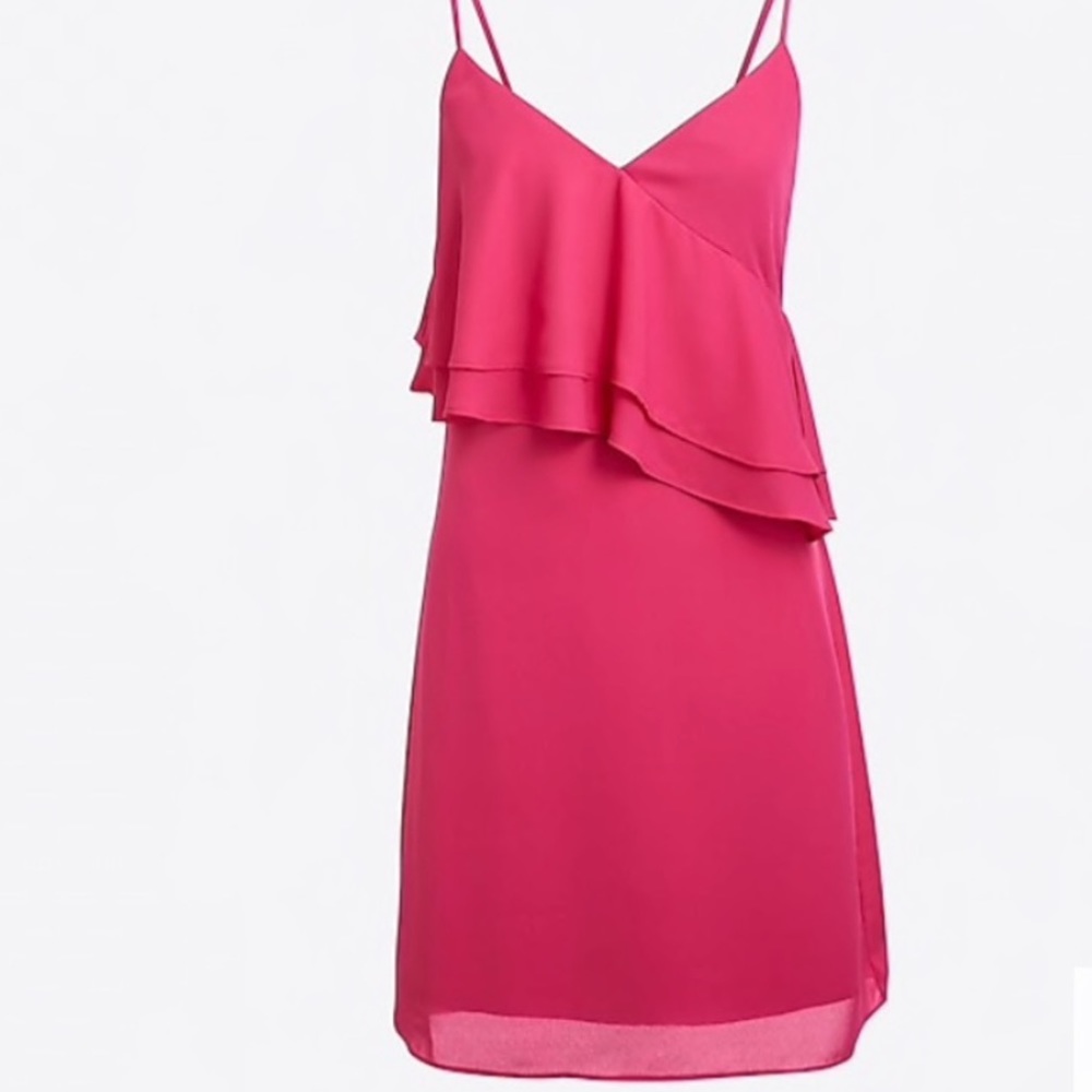 Pink ruffled J Crew dress